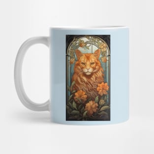 Ginger Snap Art Nouveau Cat Mug